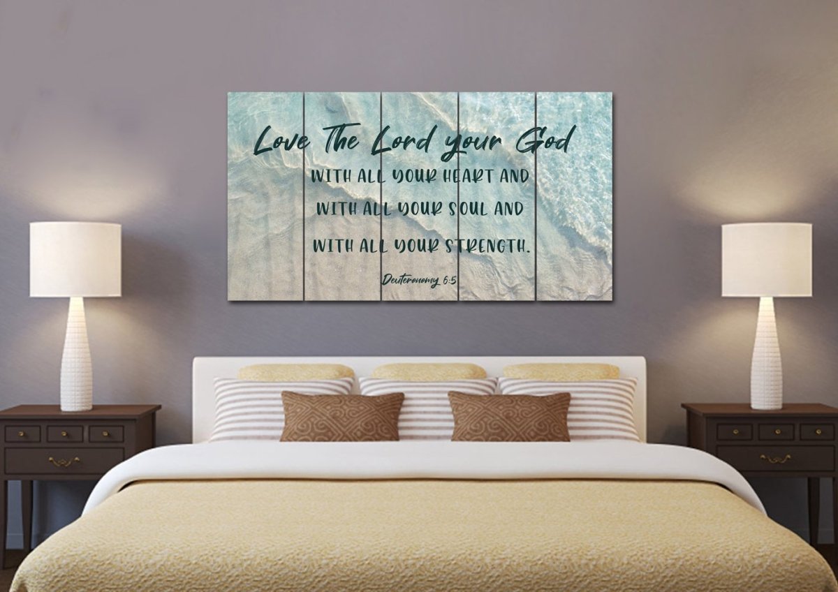 The Tide Love The Lord Your God Wall Art - Christian Canvas Wall Art