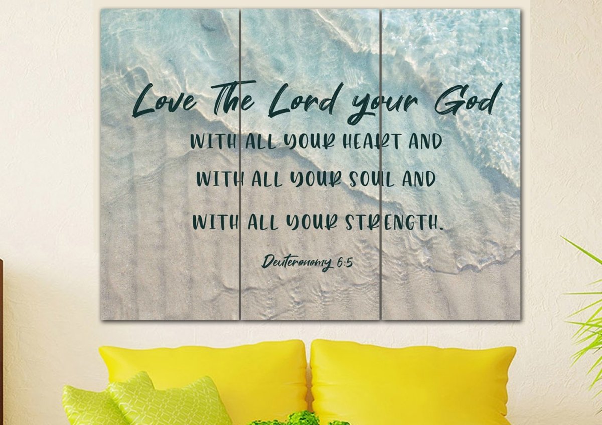 The Tide Love The Lord Your God Wall Art - Christian Canvas Wall Art