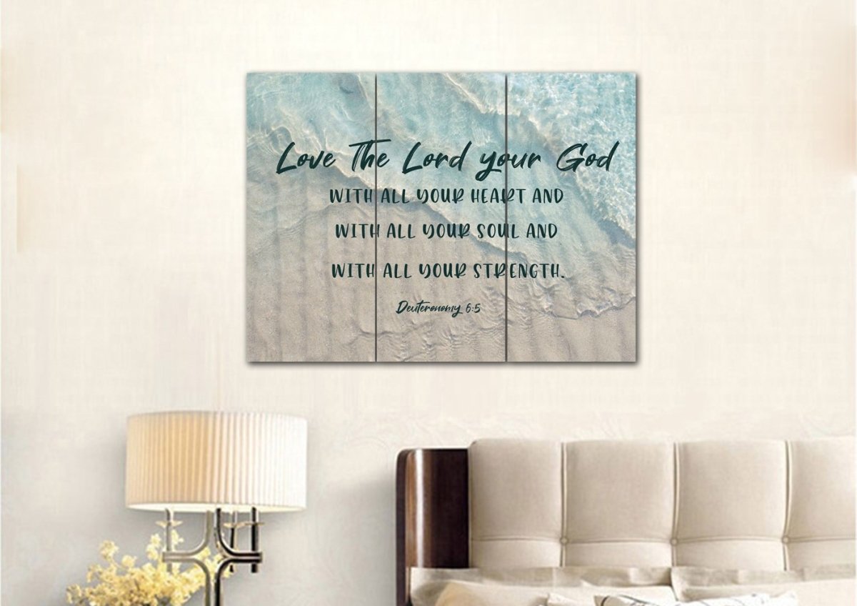 The Tide Love The Lord Your God Wall Art - Christian Canvas Wall Art