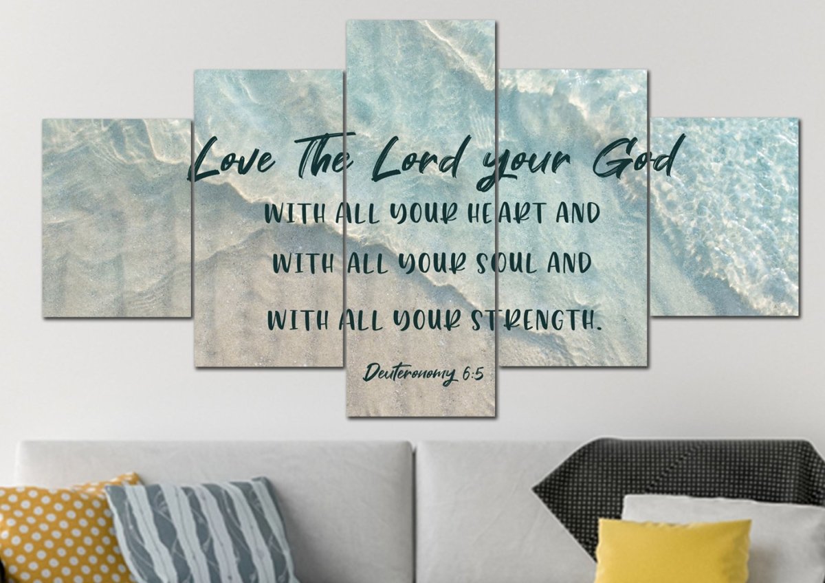 The Tide Love The Lord Your God Wall Art - Christian Canvas Wall Art