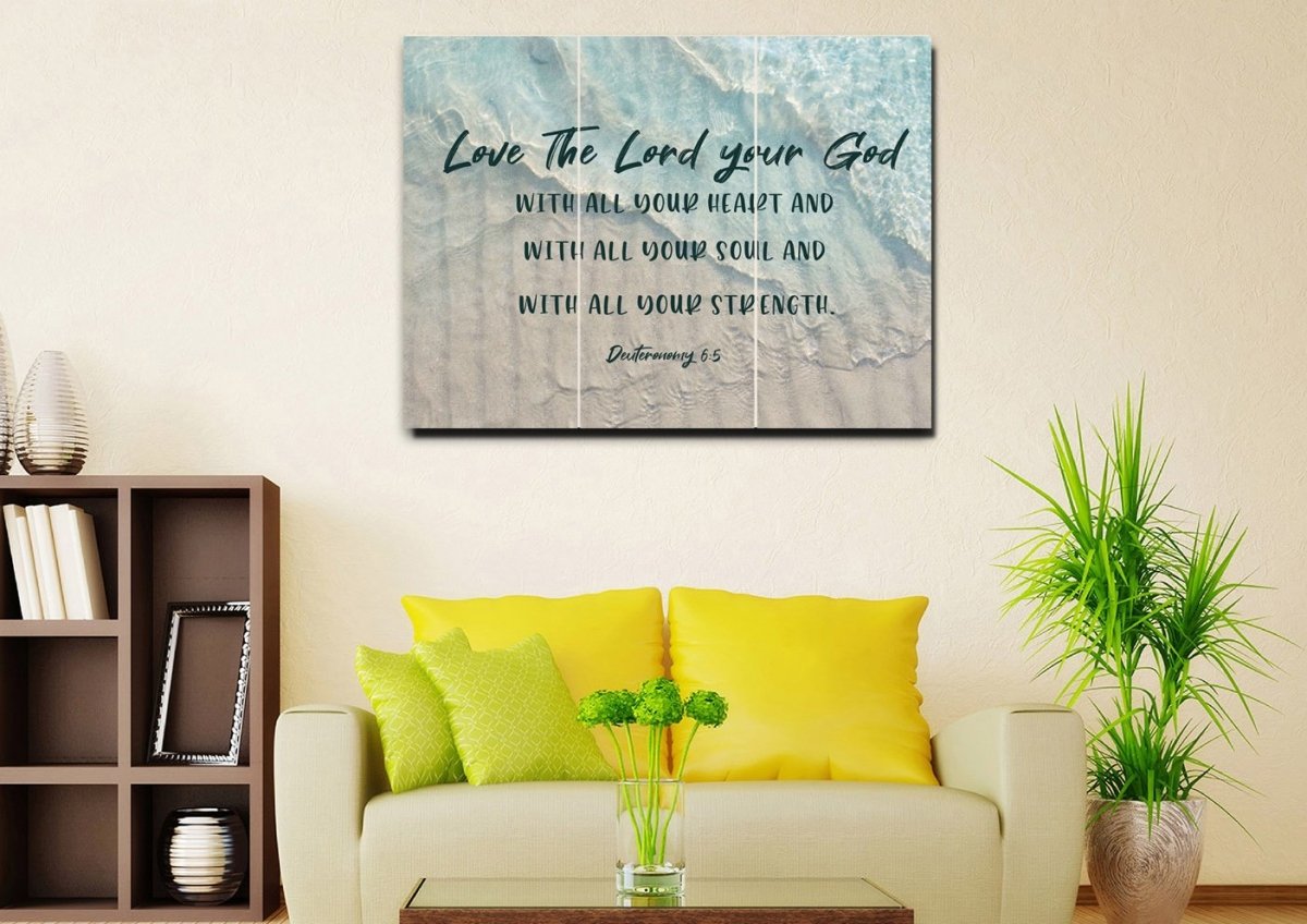 The Tide Love The Lord Your God Wall Art - Christian Canvas Wall Art
