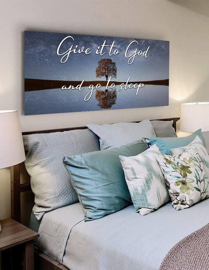 The Tree Give It To God And Go To Sleep Sign, Wall Art & Decor - Christian Canvas Wall Art