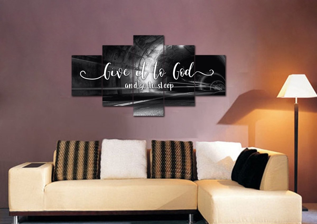 The Tunnel Give It To God And Go To Sleep Sign, Wall Art & Decor - Christian Canvas Wall Art