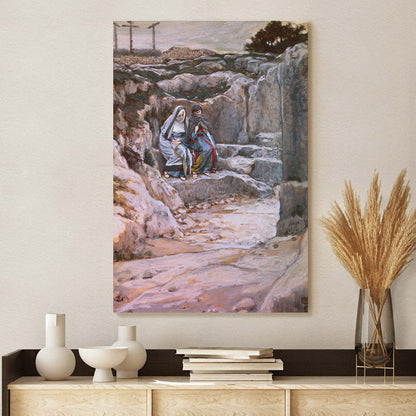 The Two Marys Watch The Tomb Of Jesus Canvas Pictures - Religious Wall Art Canvas - Christian Paintings For Home