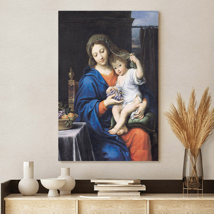 The Virgin Of The Grapes  Canvas Wall Art - Jesus Canvas Pictures - Christian Wall Art