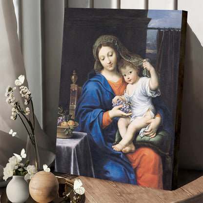 The Virgin Of The Grapes  Canvas Wall Art - Jesus Canvas Pictures - Christian Wall Art
