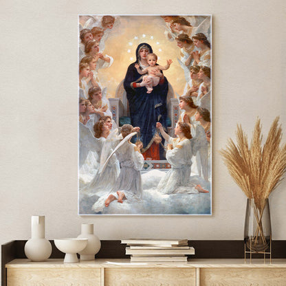 The Virgin With Angels William Bouguereau Canvas Wall Art - Catholic Canvas Wall Art - Religious Gift - Christian Wall Art Decor