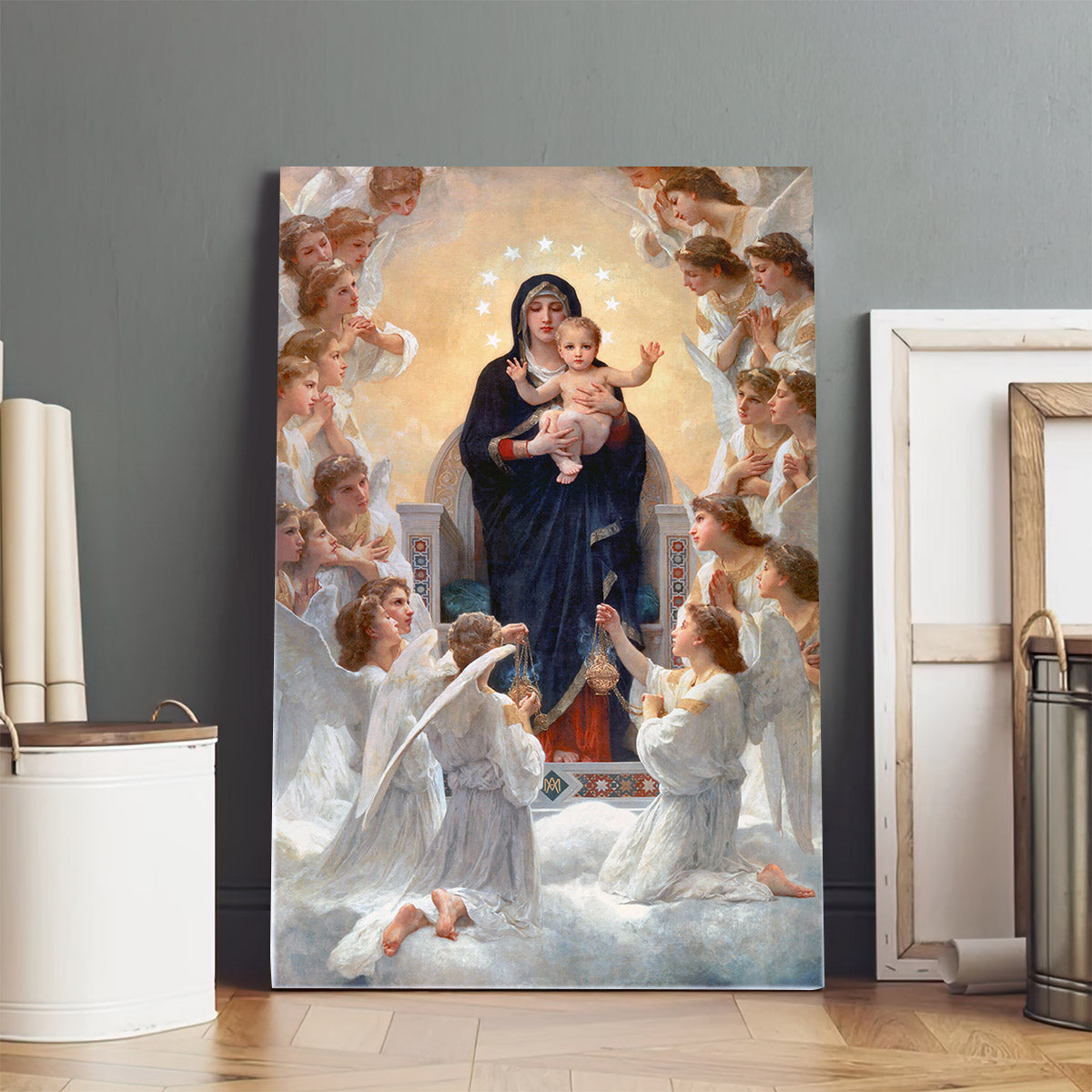 The Virgin With Angels William Bouguereau Canvas Wall Art - Catholic Canvas Wall Art - Religious Gift - Christian Wall Art Decor