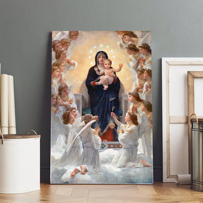 The Virgin With Angels William Bouguereau Canvas Wall Art - Catholic Canvas Wall Art - Religious Gift - Christian Wall Art Decor