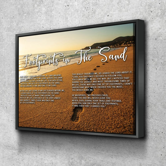 The Walk Footprints In The Sand Wall Art & Decor - Christian Canvas Wall Art