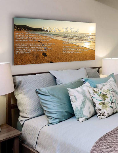 The Walk Footprints In The Sand Wall Art & Decor - Christian Canvas Wall Art