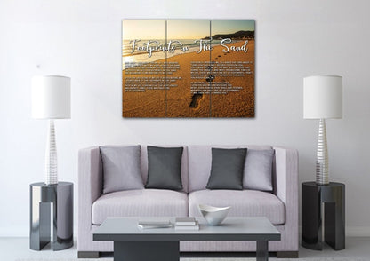 The Walk Footprints In The Sand Wall Art & Decor - Christian Canvas Wall Art
