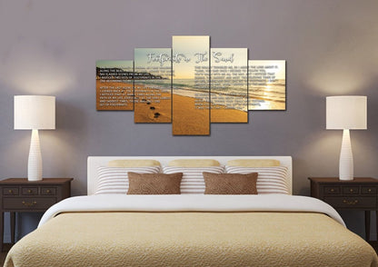 The Walk Footprints In The Sand Wall Art & Decor - Christian Canvas Wall Art