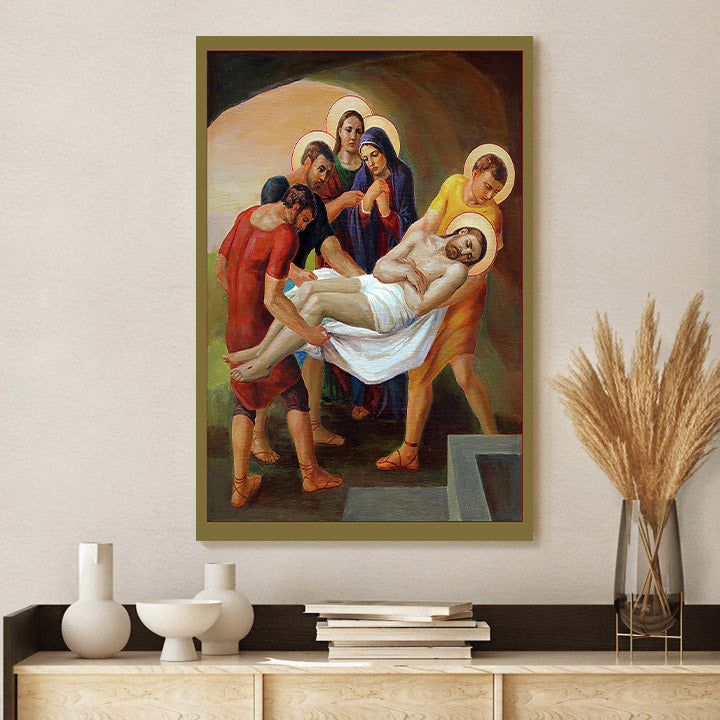 The Way Of The Cross Christ Is Laid In The Holy Sepulchre Canvas Pictures - Christian Canvas Wall Decor - Religious Wall Art Canvas