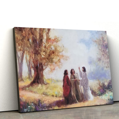 The Way To Emmaus Framed And Matted Christian - Canvas Picture - Jesus Canvas Pictures - Christian Wall Art