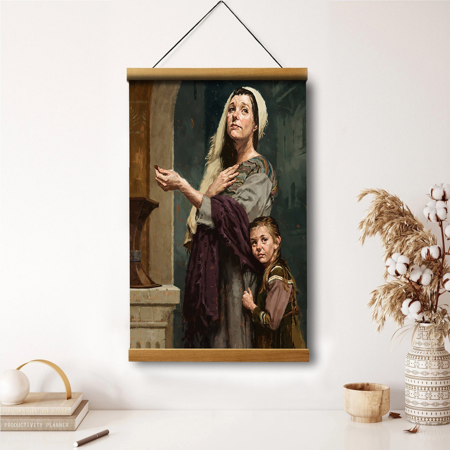 The Widow's Mite Hanging Canvas Wall Art - Christan Wall Decor - Religious Canvas