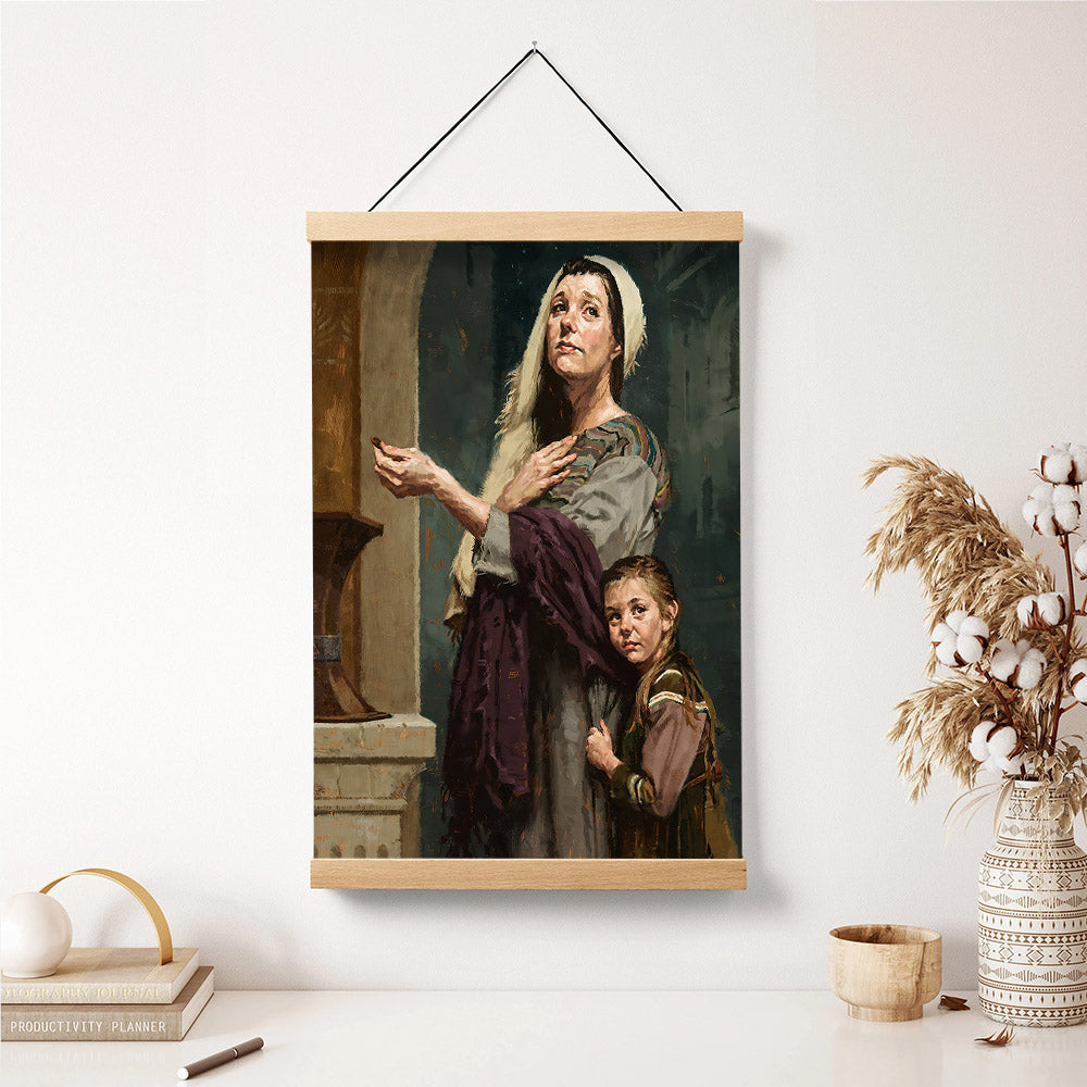 The Widow's Mite Hanging Canvas Wall Art - Christan Wall Decor - Religious Canvas