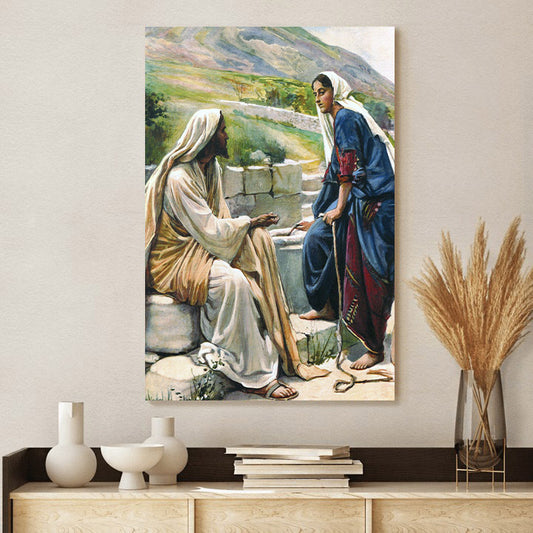 The Woman At The Well Catholic Picture - Canvas Pictures - Jesus Canvas Art - Christian Wall Art