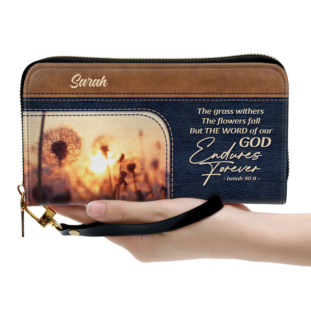 The Word Of Our God Endures Forever Adorable Clutch Purse For Women - Personalized Name - Christian Gifts For Women