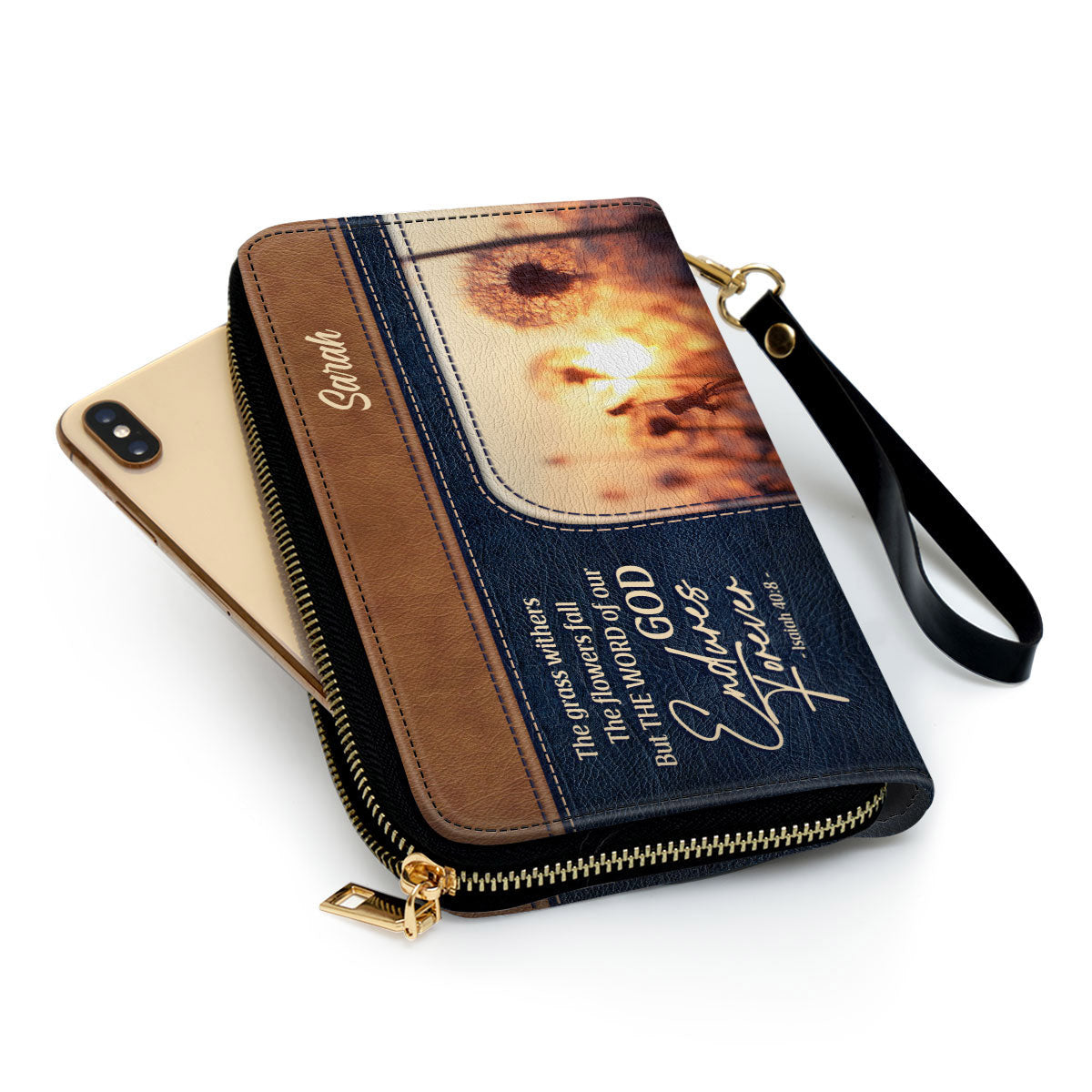 The Word Of Our God Endures Forever Adorable Clutch Purse For Women - Personalized Name - Christian Gifts For Women