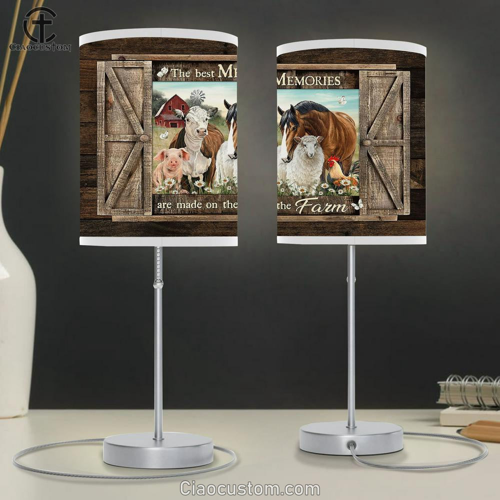 The best memories are made on the farm Table Lamp For Bedroom - Bible Verse Table Lamp - Religious Room Decor