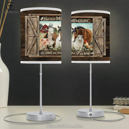 The best memories are made on the farm Table Lamp For Bedroom - Bible Verse Table Lamp - Religious Room Decor