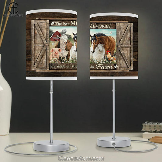 The best memories are made on the farm Table Lamp For Bedroom - Bible Verse Table Lamp - Religious Room Decor