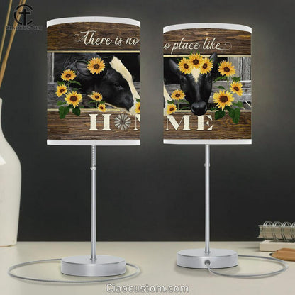 There Is No Place Like Home Black Cow, Sunflower Lamp Art Table Lamp - Christian Lamp Art - Religious Art