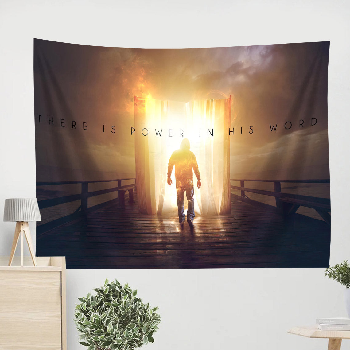 There Is Power In His Word - Religious Tapestry - Jesus Wall Tapestry - Tapestry Wall Hanging