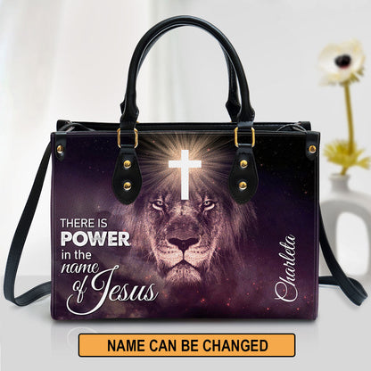 There Is Power In The Name Of Jesus Beautiful Personalized Leather Bag For Women - Religious Gifts For Women