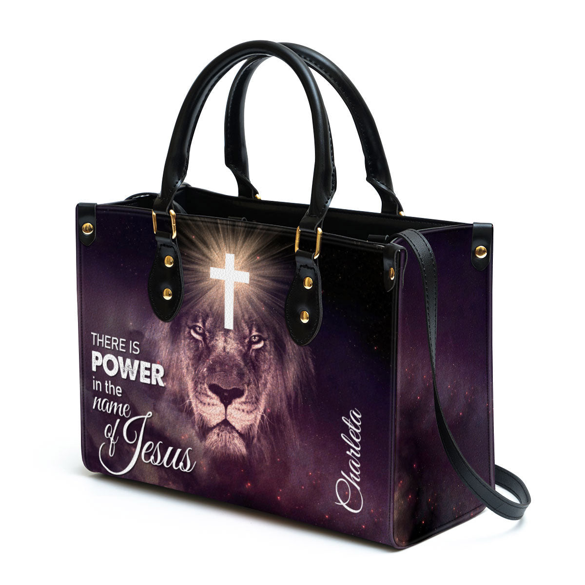 There Is Power In The Name Of Jesus Beautiful Personalized Leather Bag For Women - Religious Gifts For Women