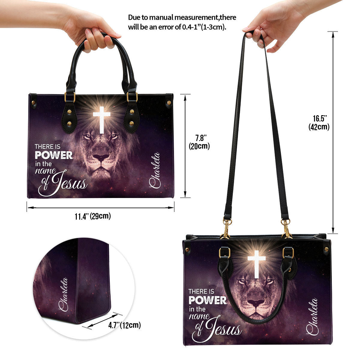 There Is Power In The Name Of Jesus Beautiful Personalized Leather Bag For Women - Religious Gifts For Women