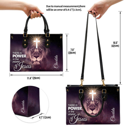 There Is Power In The Name Of Jesus Beautiful Personalized Leather Bag For Women - Religious Gifts For Women