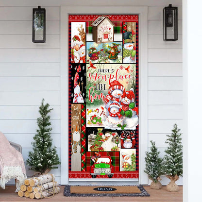 There's Snow Place Like Home Snowman Door Cover - Christmas Outdoor Decoration