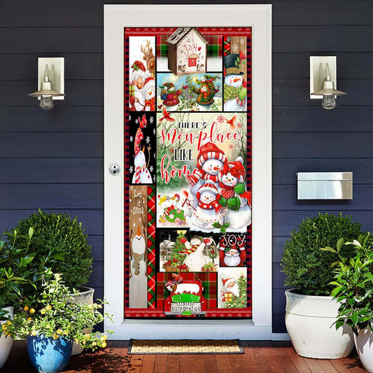 There's Snow Place Like Home Snowman Door Cover - Christmas Outdoor Decoration