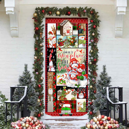 There's Snow Place Like Home Snowman Door Cover - Christmas Outdoor Decoration