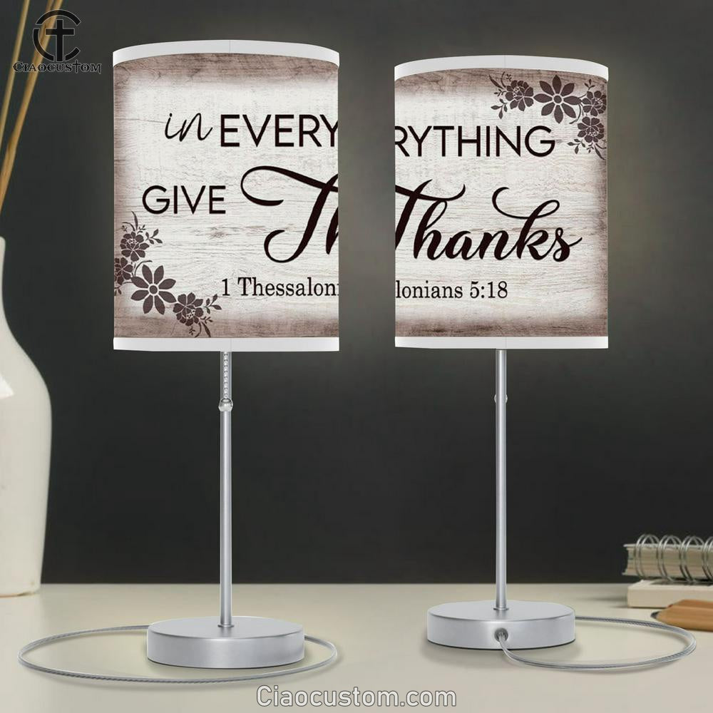 Thessalonians 518 In Everything Give Thanks Table Lamp For Bedroom - - Christian Room Decor