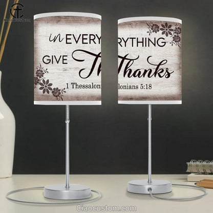 Thessalonians 518 In Everything Give Thanks Table Lamp For Bedroom - - Christian Room Decor