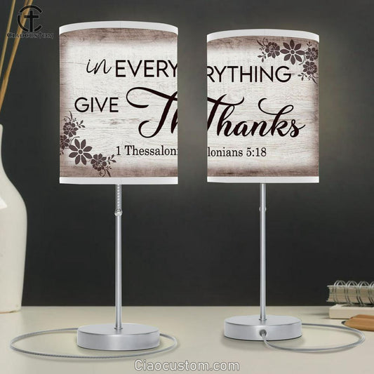 Thessalonians 518 In Everything Give Thanks Table Lamp For Bedroom - - Christian Room Decor