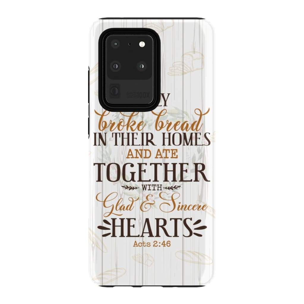 They Broke Bread In Their Homes Acts 246 Bible Verse Phone Case - Inspirational Bible Scripture iPhone Cases