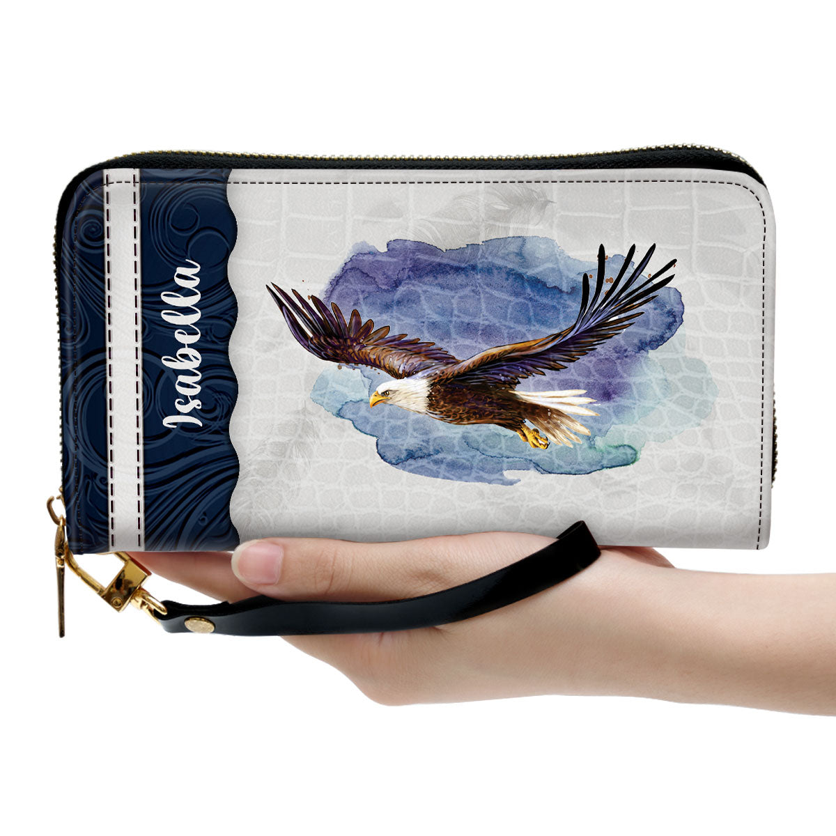 They Will Soar On Wings Like Eagles Christ Gifts For Women Of God Isaiah 4031 Clutch Purse For Women - Personalized Name - Christian Gifts For Women