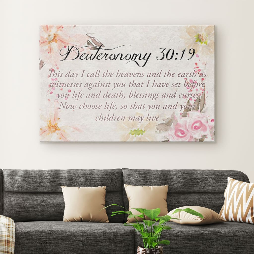 This Day I Call The Heavens And The Earth Deuteronomy 30 19 Canvas Wall Art - Christian Canvas - Faith Canvas