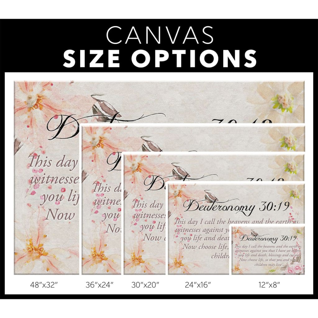 This Day I Call The Heavens And The Earth Deuteronomy 30 19 Canvas Wall Art - Christian Canvas - Faith Canvas