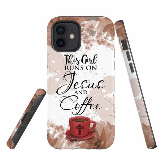 This Girl Runs On Jesus And Coffee Phone Case Christian Phone Cases - Scripture Phone Cases - Iphone Cases Christian