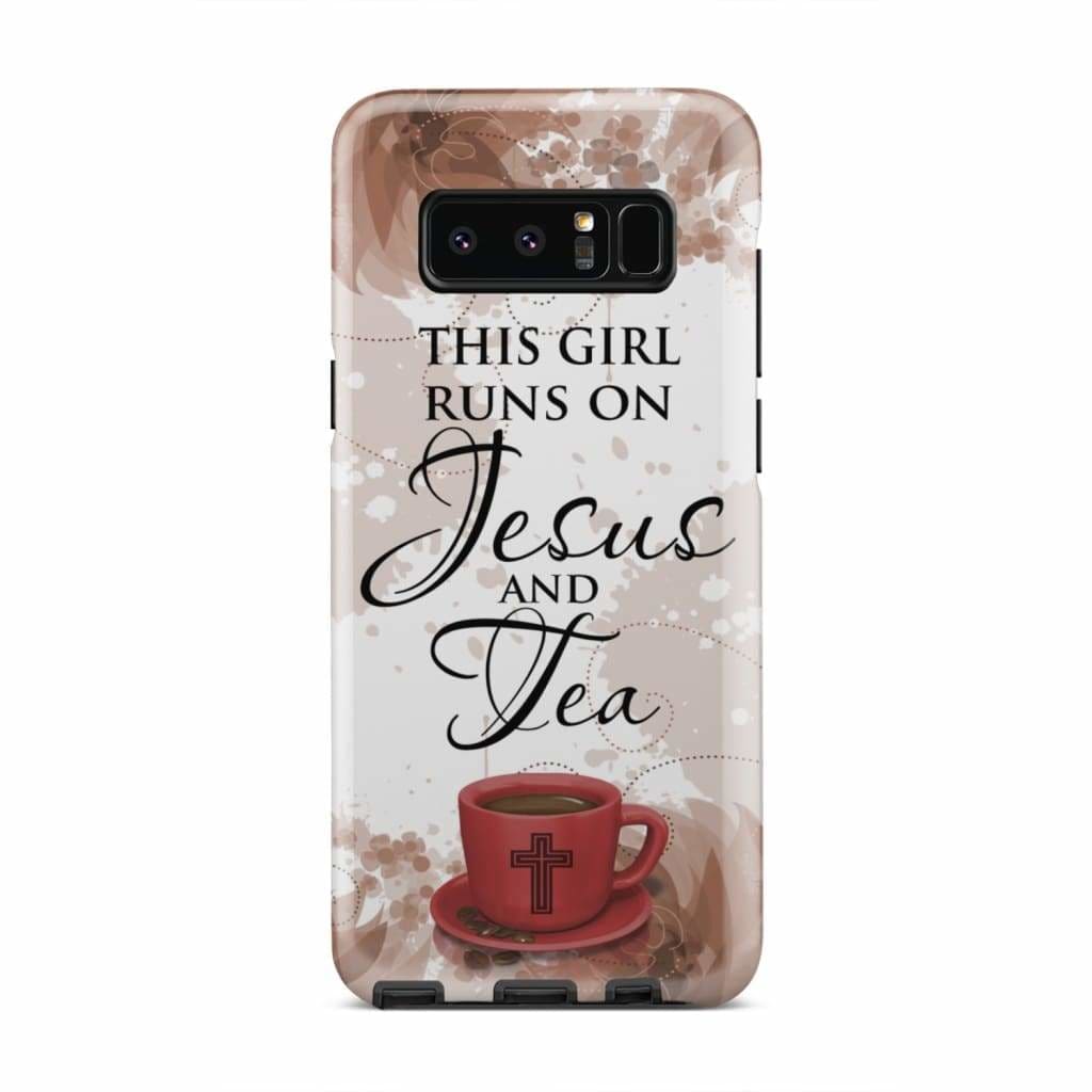 This Girl Runs On Tea And Jesus Phone Case - Christian Phone Cases - Religious Phone Case