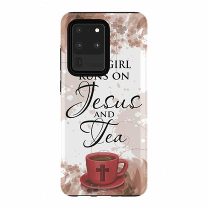 This Girl Runs On Tea And Jesus Phone Case - Christian Phone Cases - Religious Phone Case