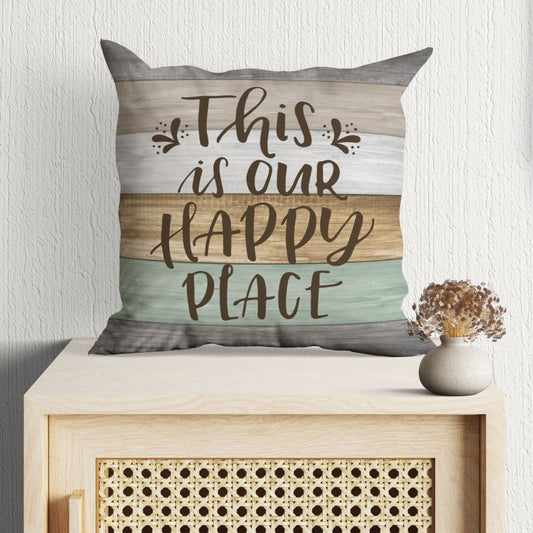 This Is Our Happy Place Christian Pillow