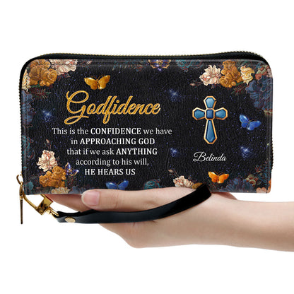 This Is The Confidence We Have In Approaching God Clutch Purse For Women - Personalized Name - Christian Gifts For Women