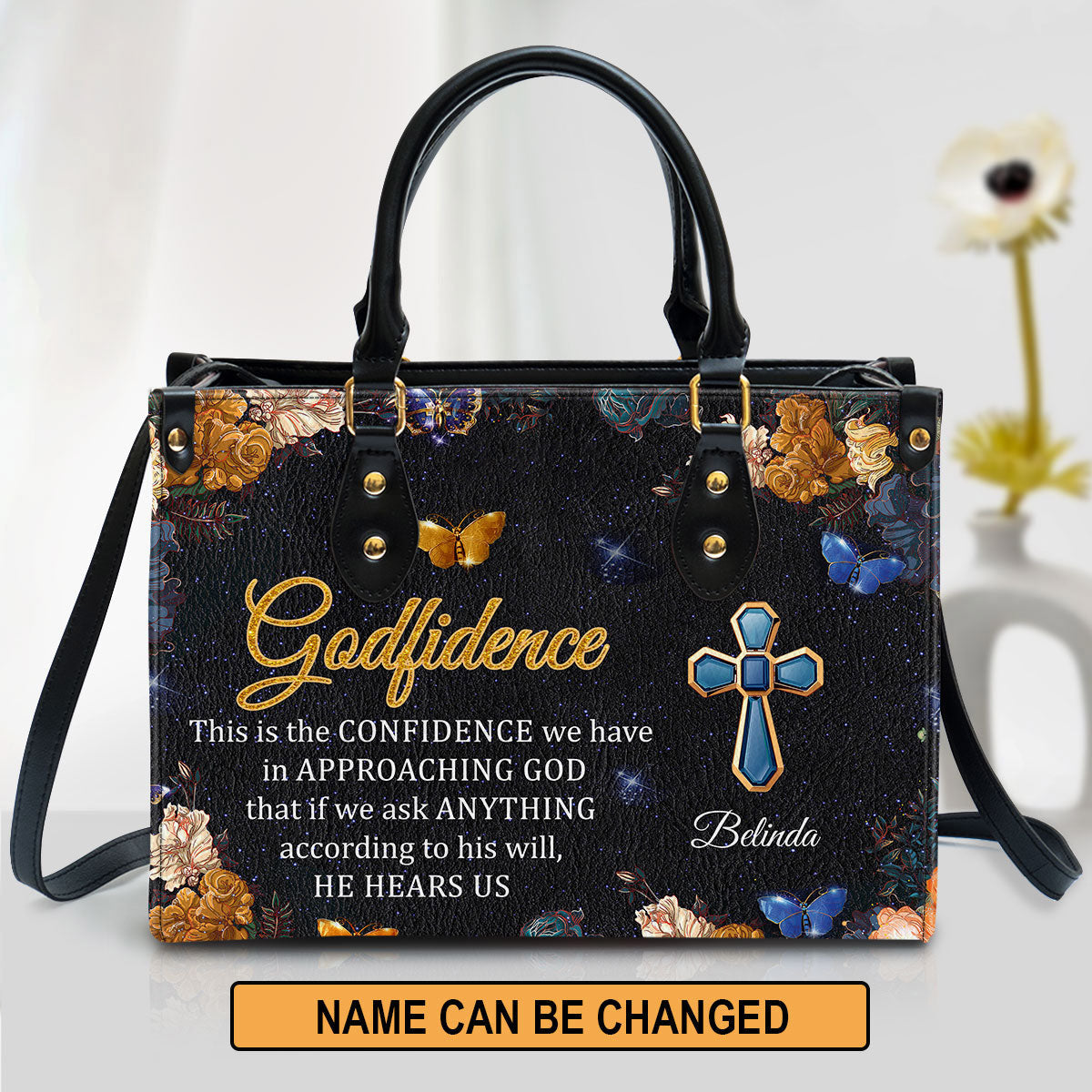 This Is The Confidence We Have In Approaching God Personalized Leather Bag For Women - Religious Gifts For Women
