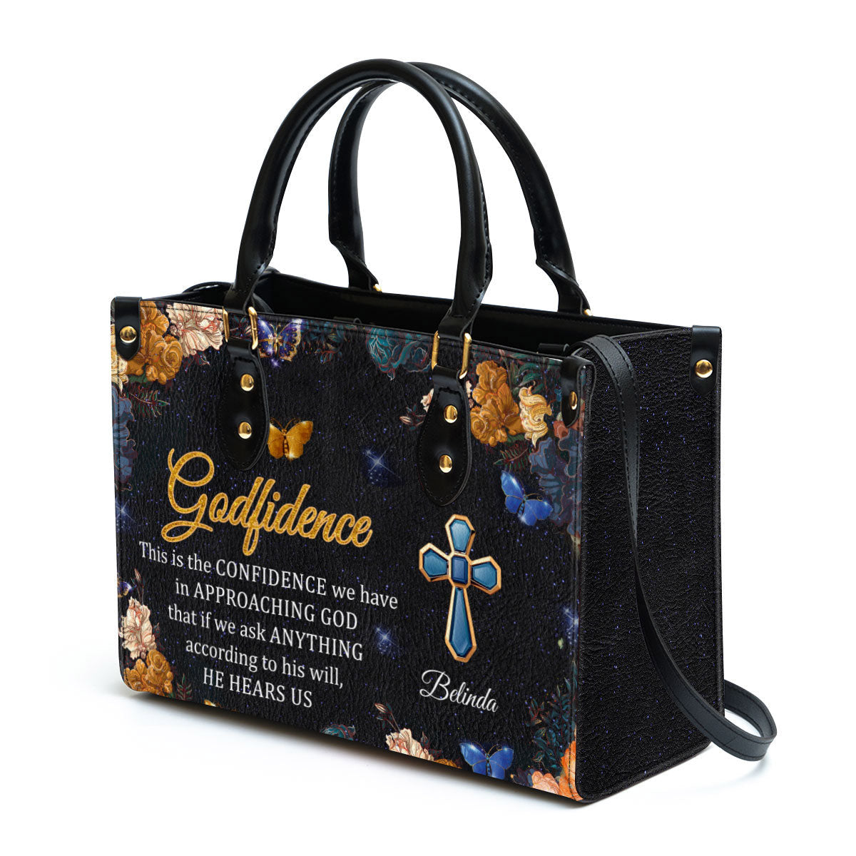 This Is The Confidence We Have In Approaching God Personalized Leather Bag For Women - Religious Gifts For Women